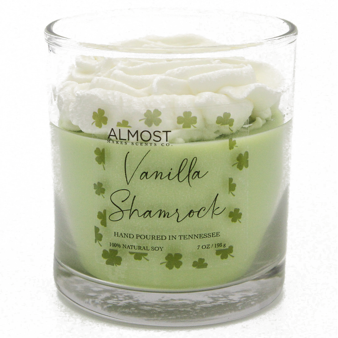 Vanilla Shamrock Handcrafted Soy Candle 8 oz