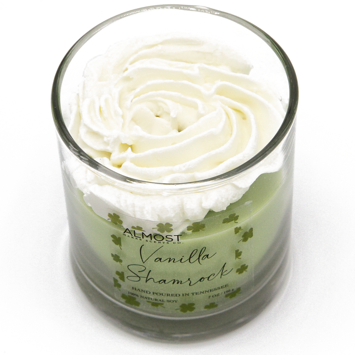 Vanilla Shamrock Handcrafted Soy Candle 8 oz