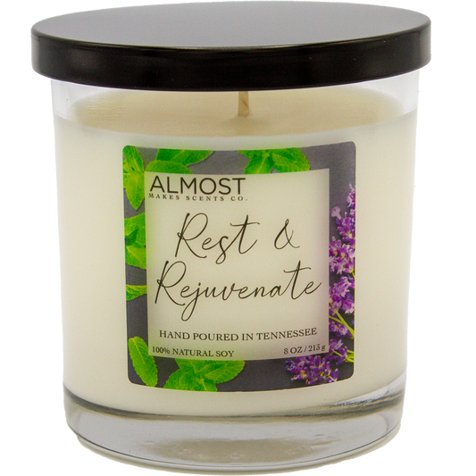 Rest and Rejuvenate Handcrafted All Soy candle 8 oz