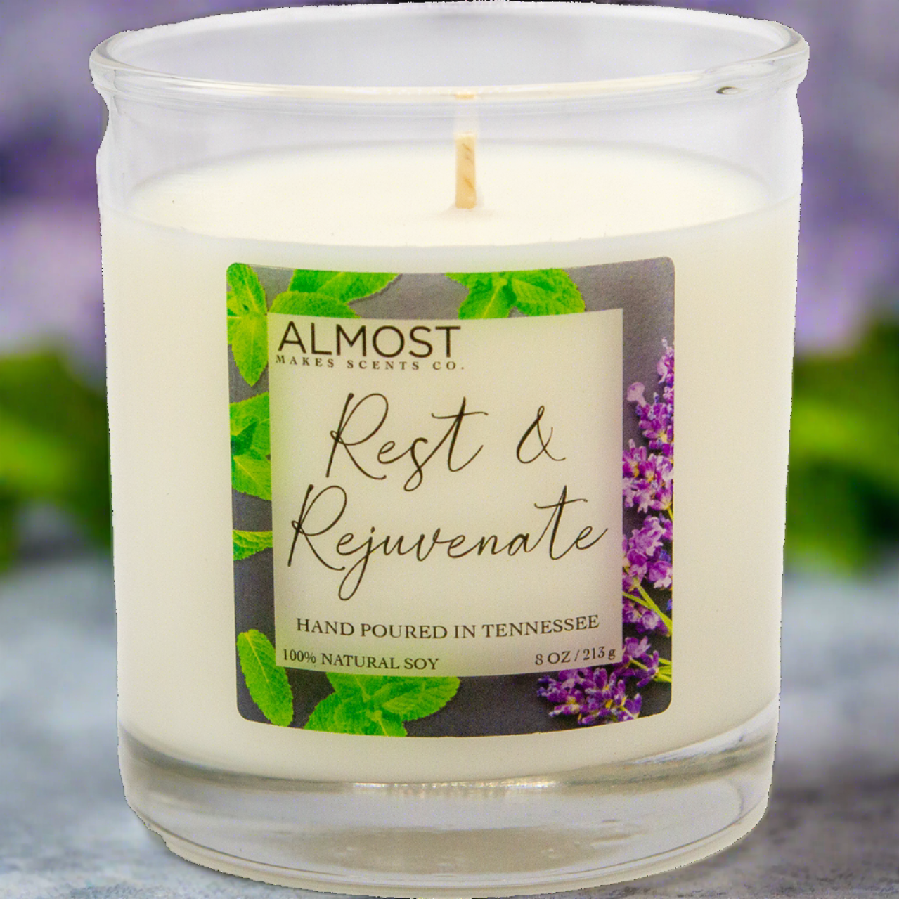 Rest and Rejuvenate Handcrafted All Soy candle 8 oz