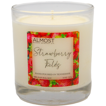 Strawberry Fields All Soy candle 8 oz