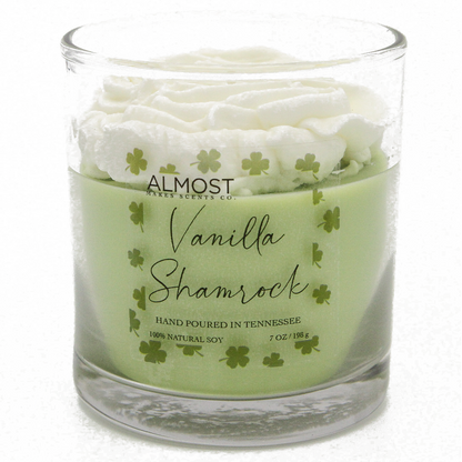 Vanilla Shamrock Handcrafted Soy Candle 8 oz