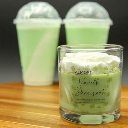 Vanilla Shamrock Handcrafted Soy Candle 8 oz